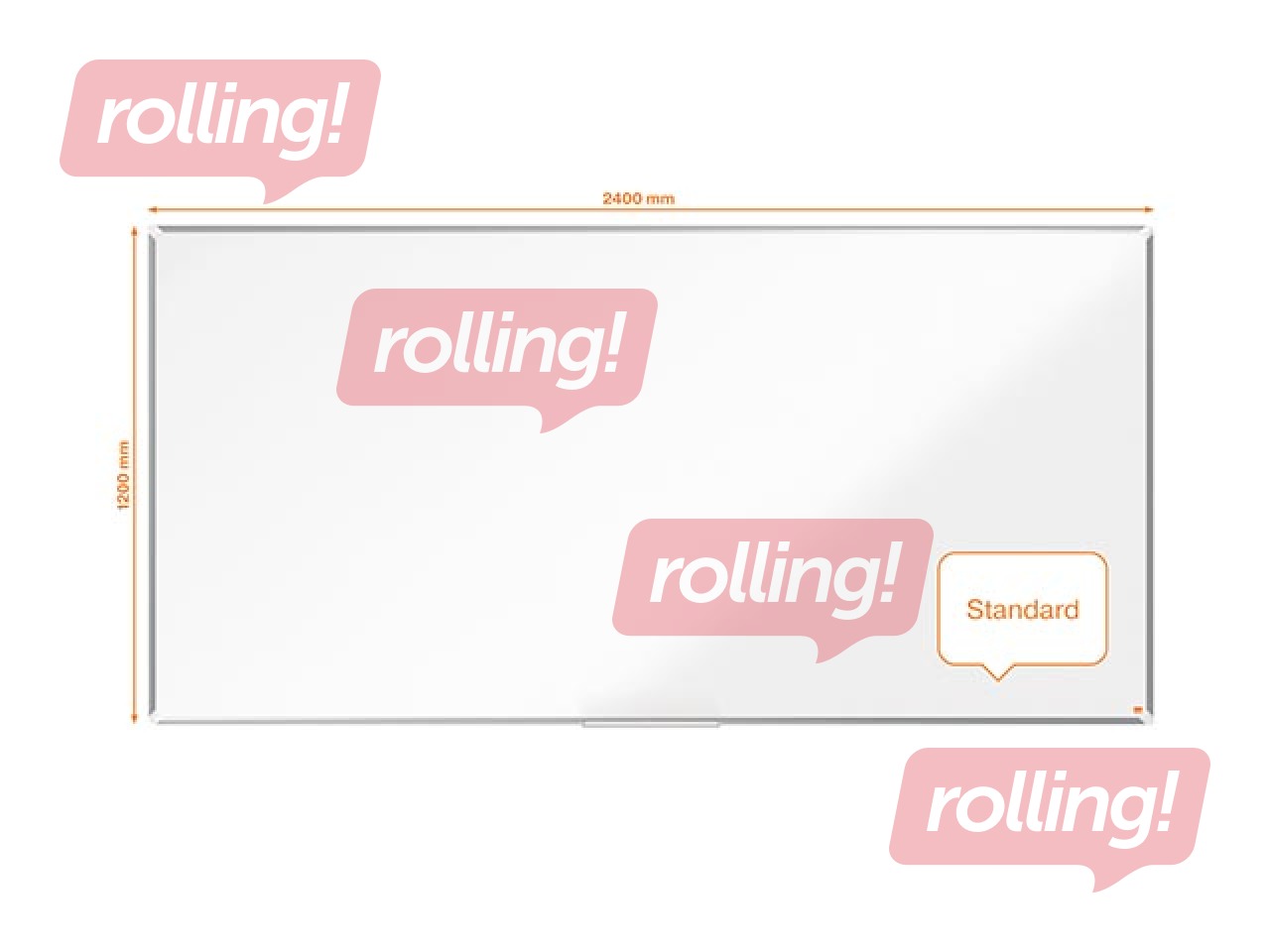 Sienas tāfele alumīnija rāmī Nobo Premium Plus, 240x120 cm, emaljēta virsma, balta 