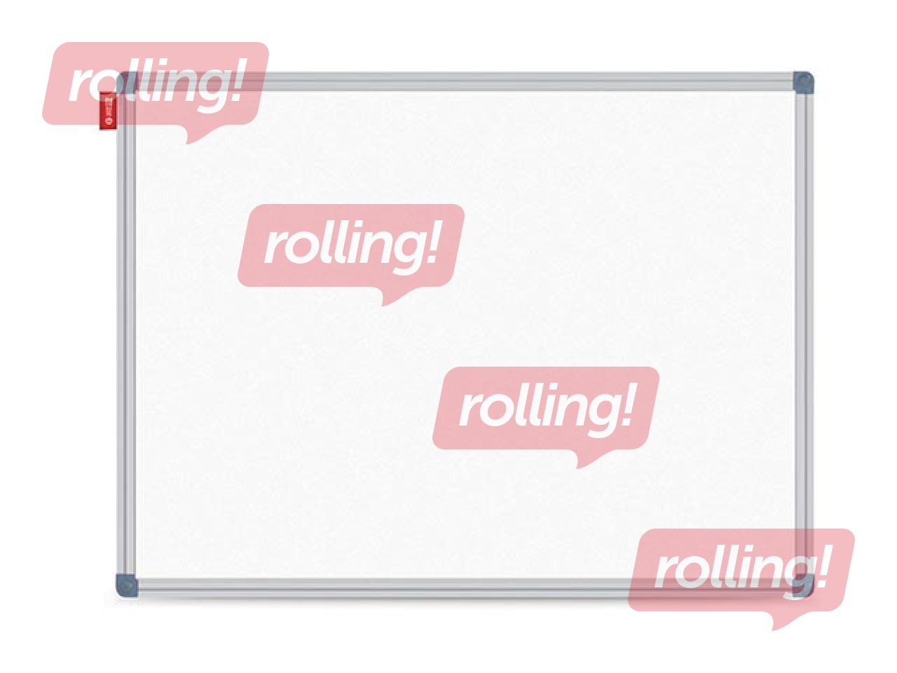 Sienas tāfele alumīnija rāmī projektoram, emaljēta, balta, 240x120cm