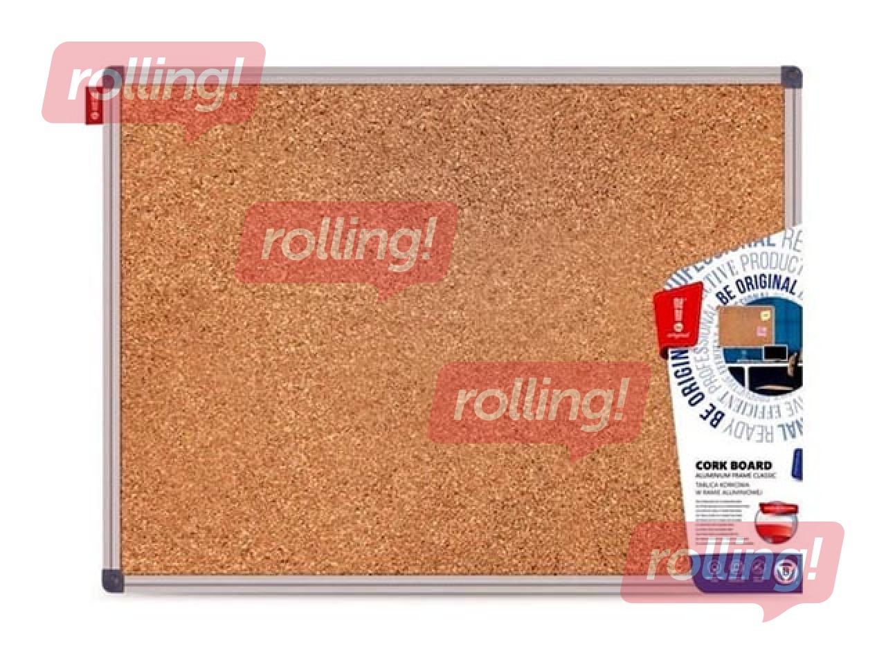 Korķa tāfele alumīnija rāmī Memobe Classic, 240x120 cm