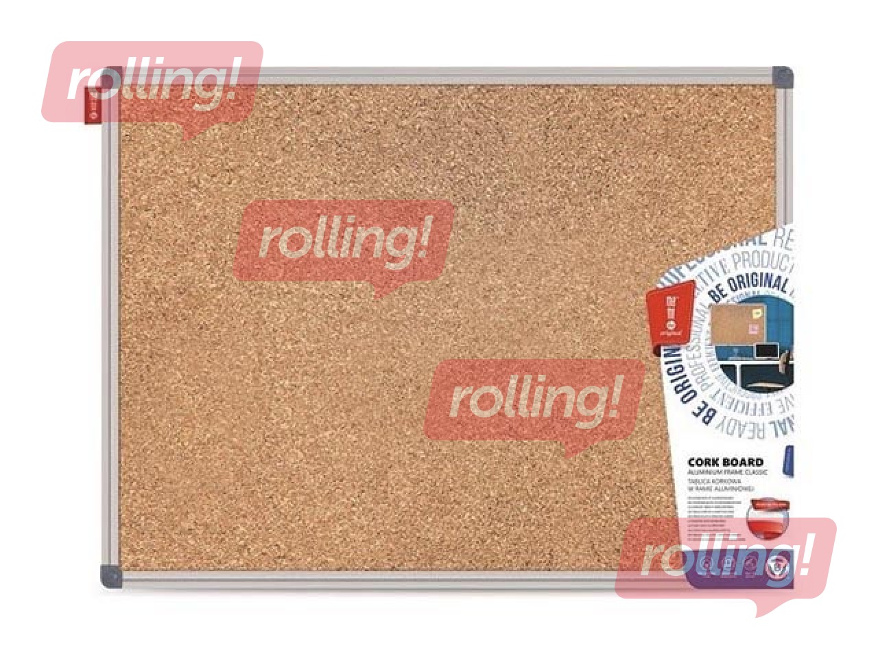 Korķa tāfele alumīnija rāmī Memobe Classic, 120x90 cm