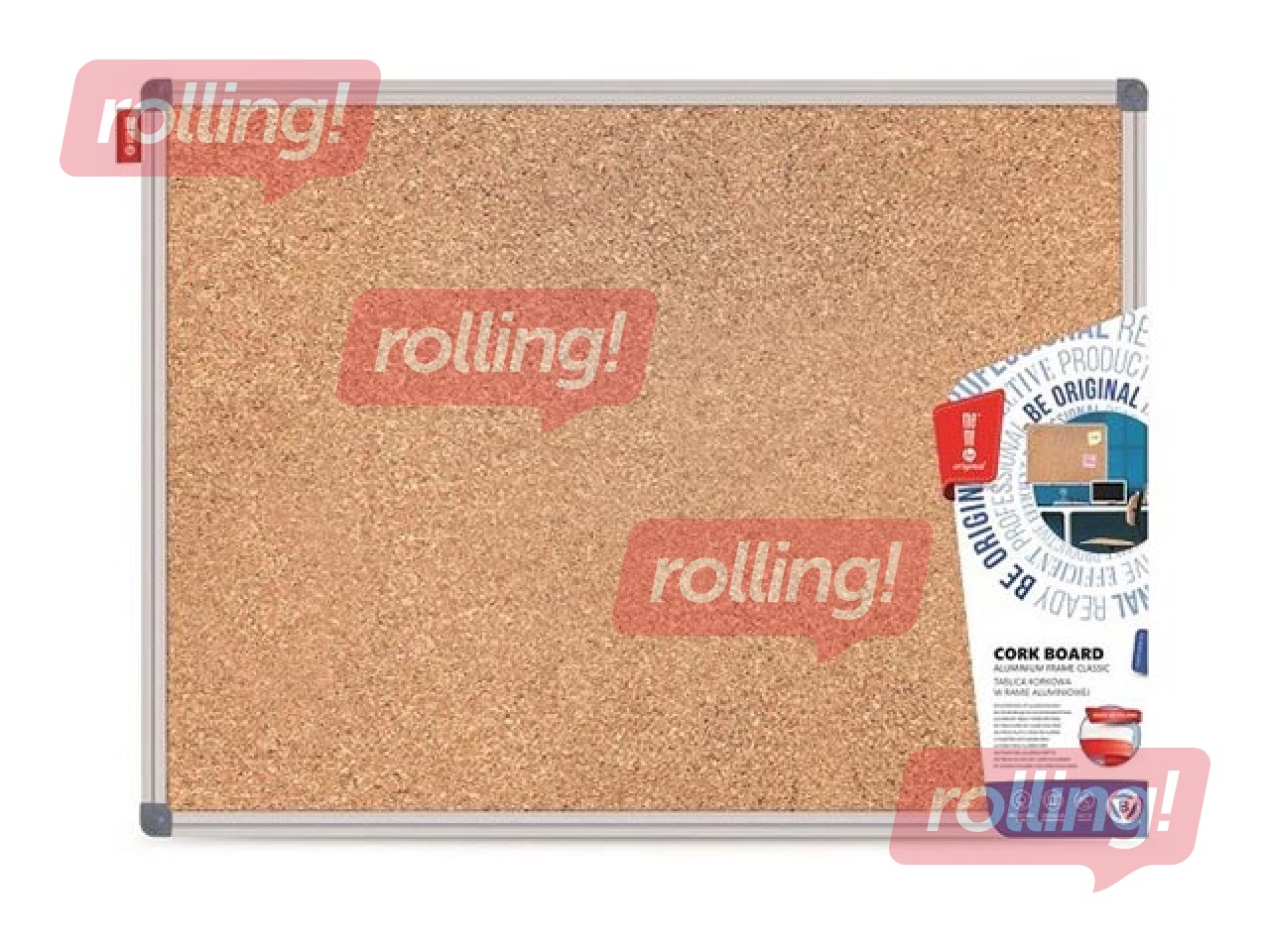 Korķa tāfele alumīnija rāmī Memobe Classic, 100x150 cm