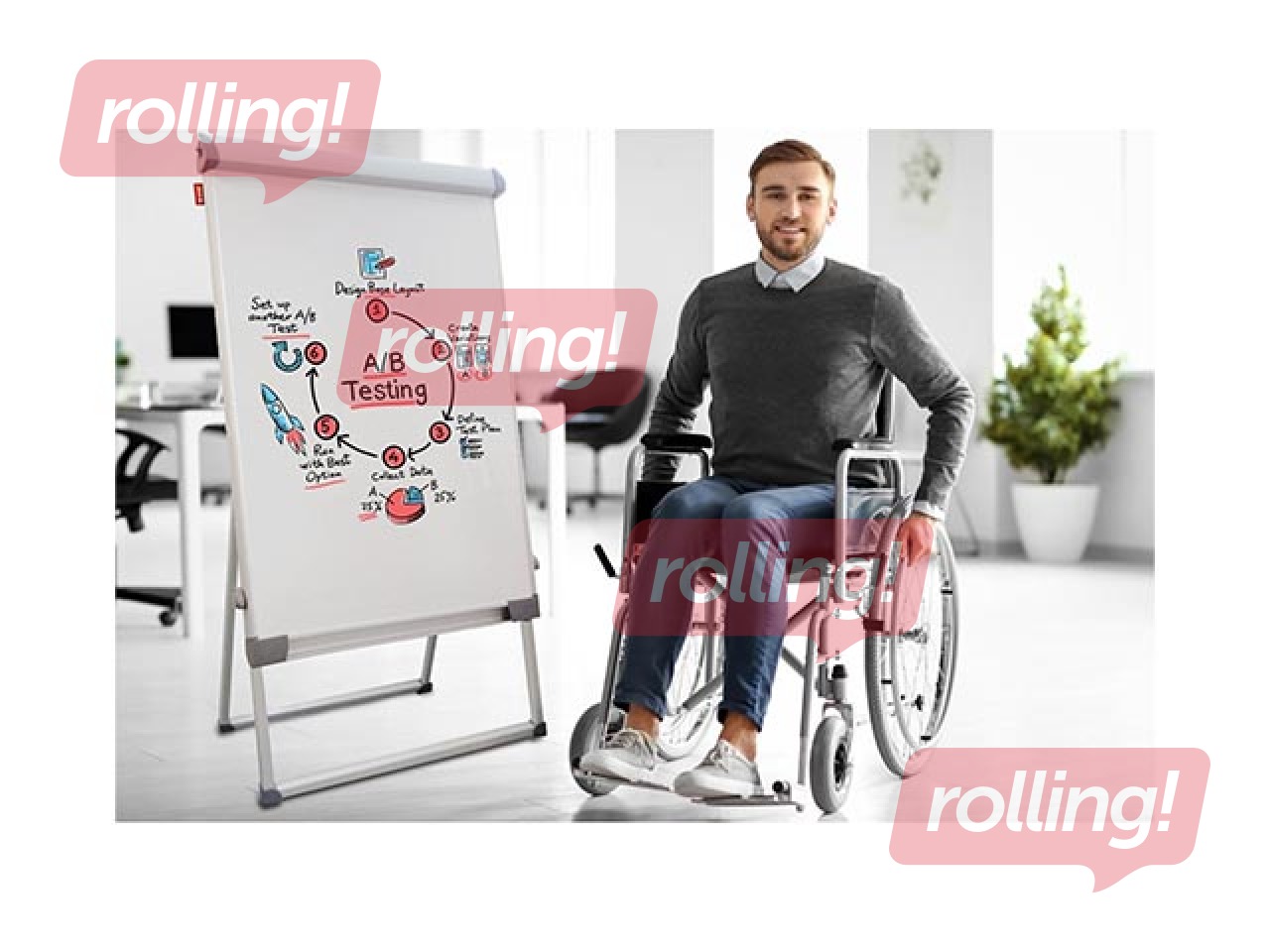 Tāfele ar statīvu Flipchart 3in1 Professional, 69x108cm