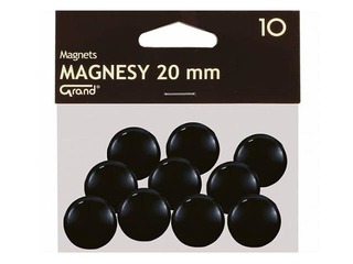 Magnēti Grand, 20 mm, 10 gab., melni
