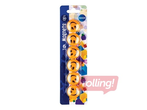 Magnēti Centrum Smile 30mm, 6 gab., dzelteni