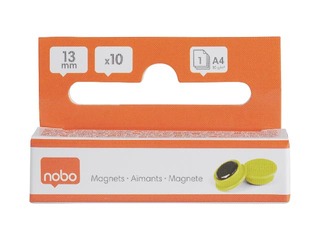 Magnēti Nobo, 13 mm, 10 gab., dzelteni