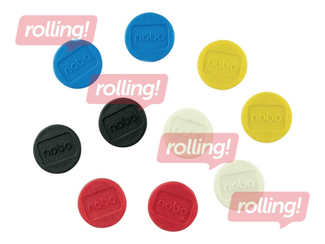 Magnēti Nobo, 13 mm, 10 gab., dažādas krāsas