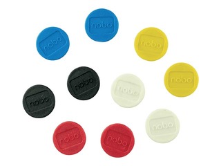 Magnēti Nobo, 13 mm, 10 gab., dažādas krāsas