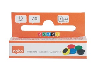 Magnēti Nobo, 13 mm, 10 gab., dažādas krāsas