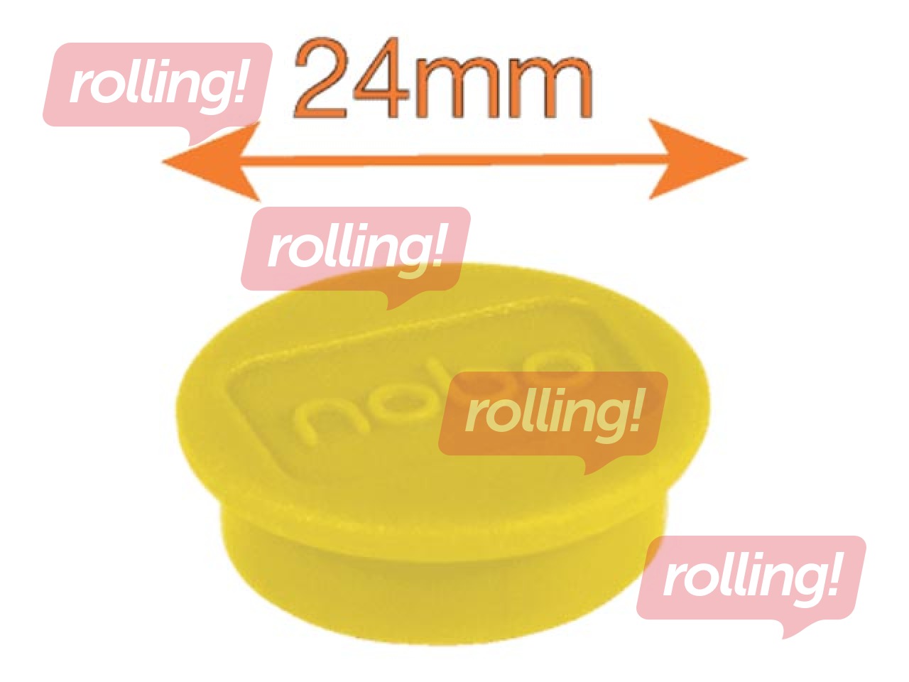 Magnēti Nobo, 23 mm, 10 gab., dzelteni