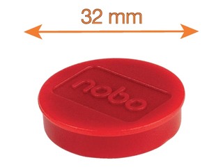 Magnēti Nobo, 32 mm, 10 gab., sarkani