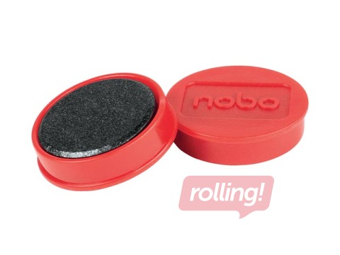 Magnēti Nobo, 32 mm, 10 gab., sarkani