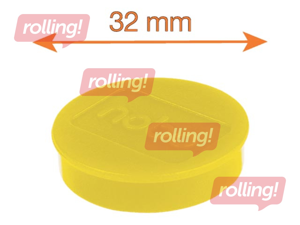 Magnēti Nobo, 32 mm, 10 gab., dzelteni