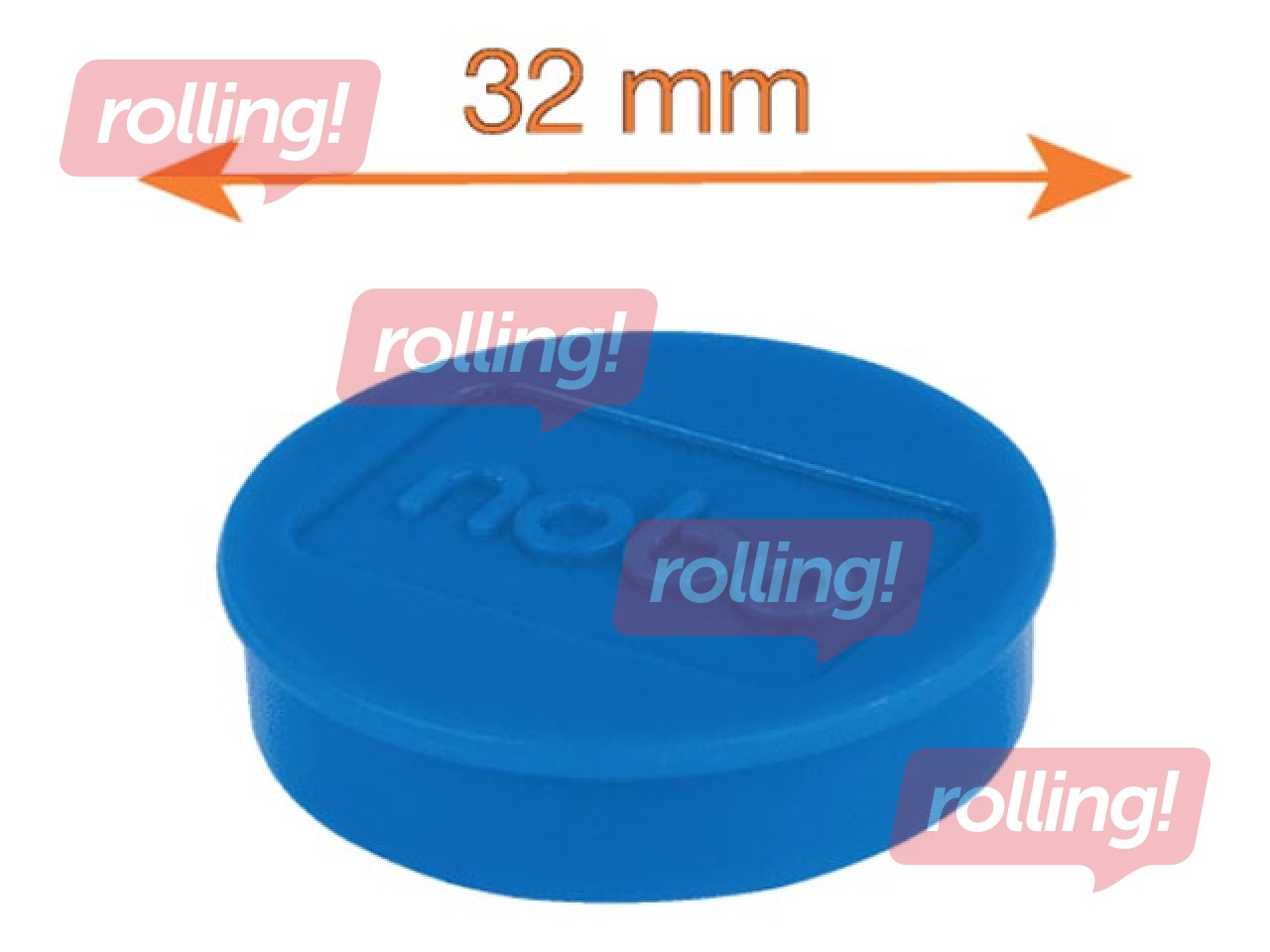 Magnēti Nobo, 32 mm, 10 gab., dažādas krāsas