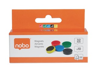 Magnēti Nobo, 32 mm, 10 gab., dažādas krāsas