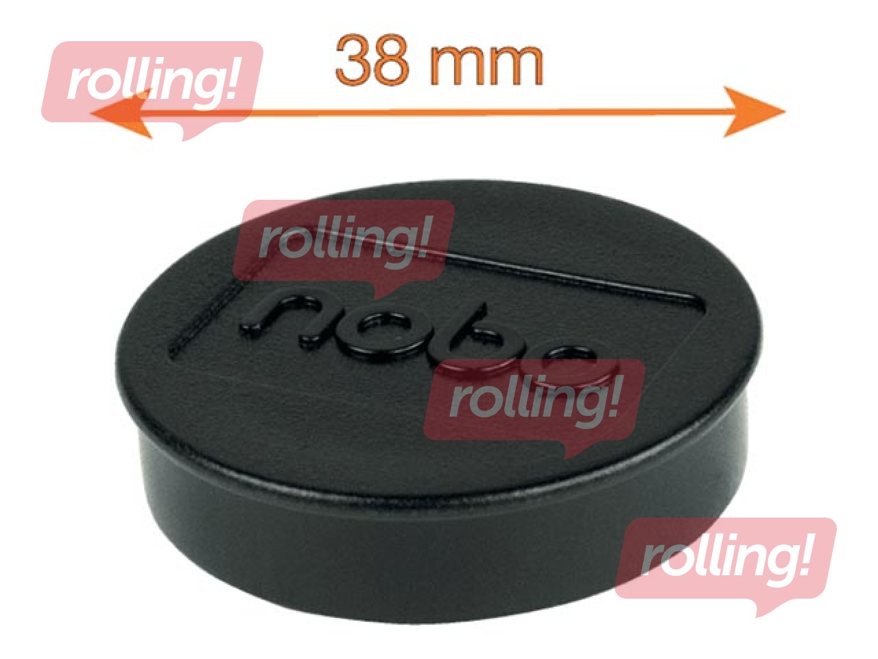 Magnēti Nobo, 38 mm, 10 gab., 1.5 kg, melni