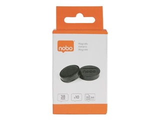 Magnēti Nobo, 38 mm, 10 gab., 1.5 kg, melni
