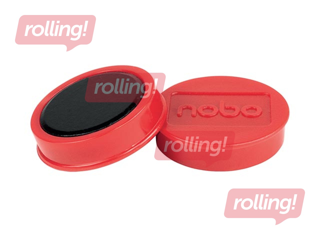 Magnēti Nobo, 38 mm, 10 gab., 1.5 kg, sarkani