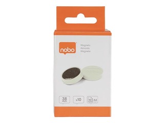 Magnēti Nobo, 38 mm, 10 gab., 1.5 kg, balti