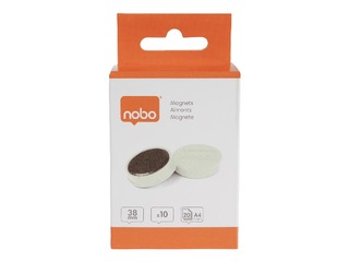Magnēti Nobo, 38 mm, 10 gab., 2.5 kg, balti