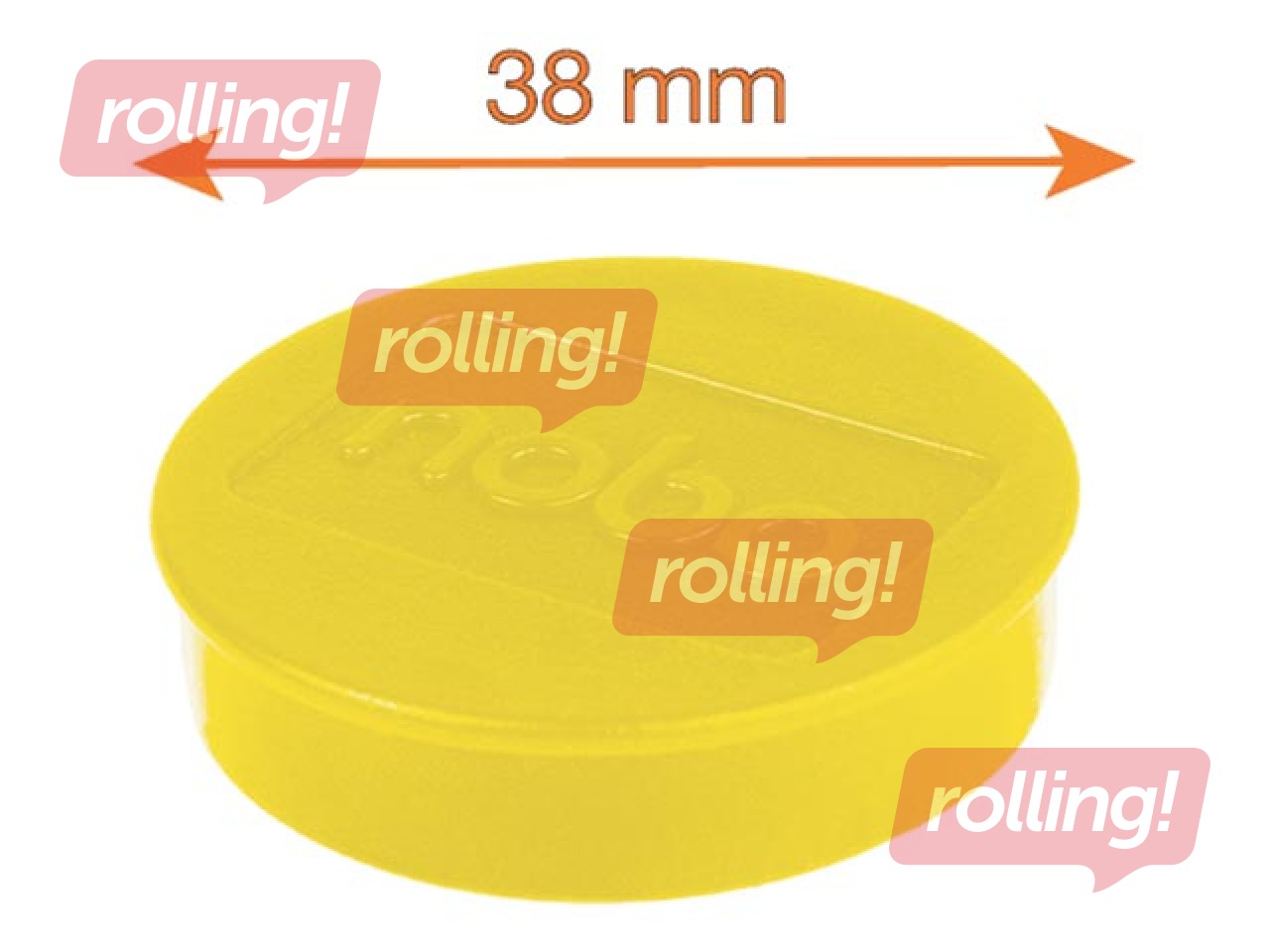 Magnēti Nobo, 38 mm, 10 gab., 2.5 kg, dzelteni