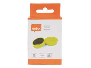 Magnēti Nobo, 38 mm, 10 gab., 2.5 kg, dzelteni