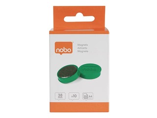 Magnēti Nobo, 38 mm, 10 gab., 2.5 kg, zaļi