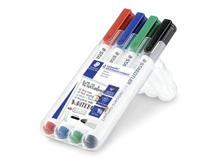 Marķieru komplekts baltajām un stikla tāfelēm Staedtler Lumocolor, 1-2mm, 4 krāsas