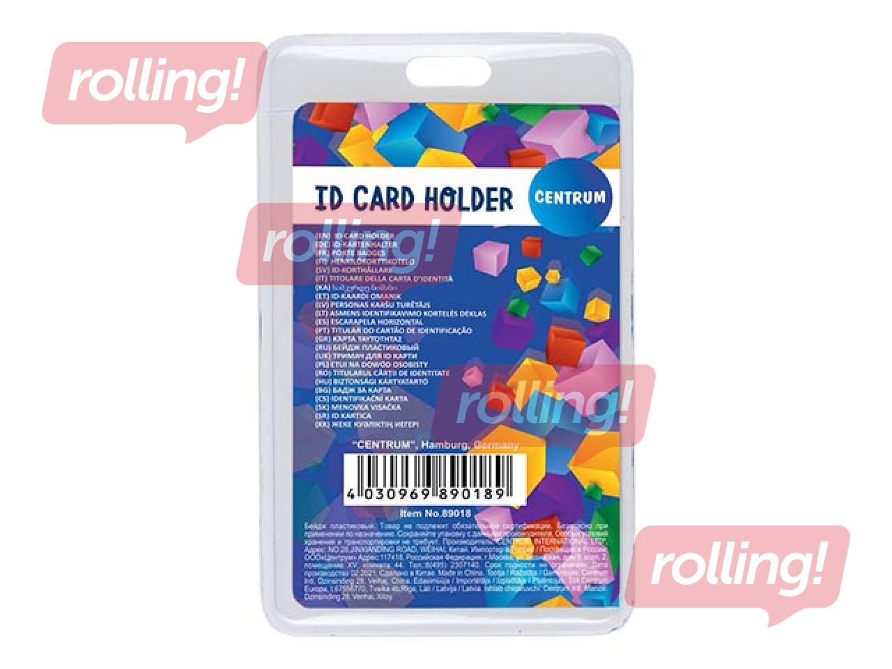 Identifikācijas kartes turētājs Centrum, 60 x 103 mm, vertikāls