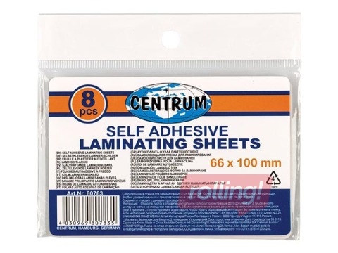 Pašlaminējošs identifikācijas kartes turētājs Centrum, 66 x 100 mm, 8 gab