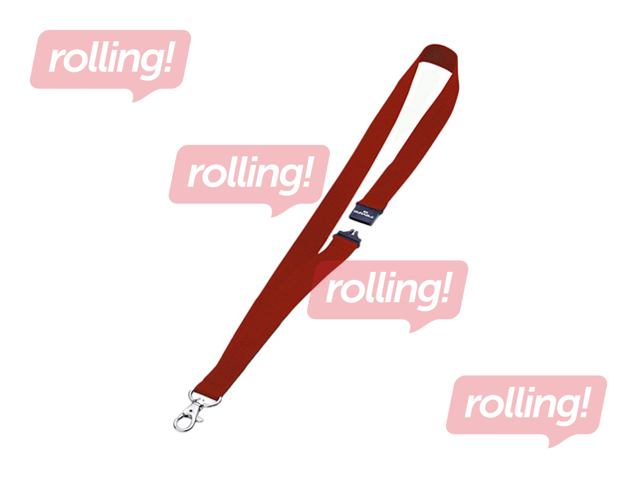 Identifikācijas kartes lenta, Durable, ar drošības sprādzi, sarkana, 44x2cm