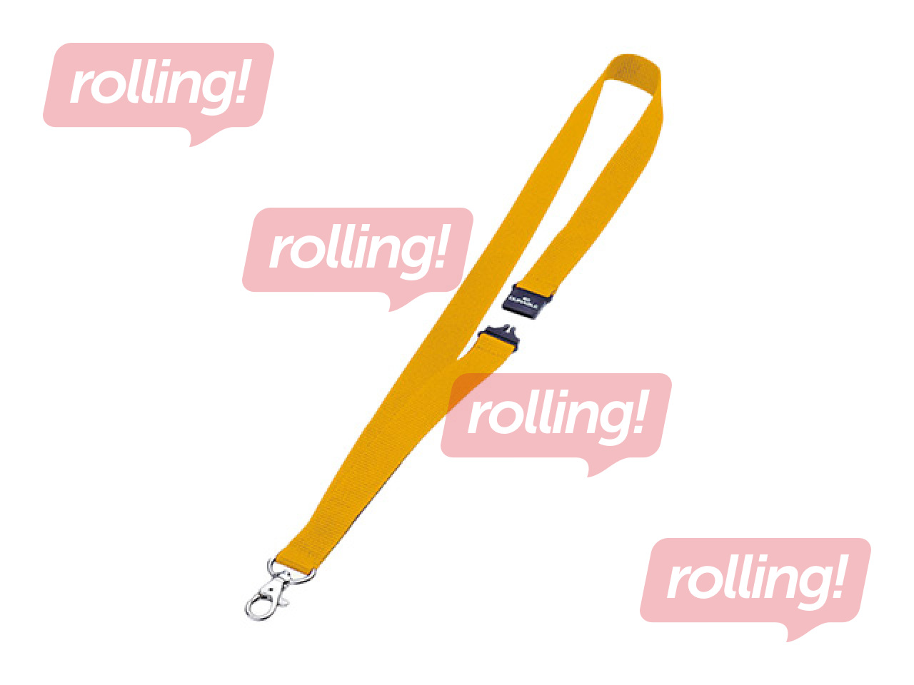 Identifikācijas kartes lenta, Durable, ar drošības sprādzi, dzeltena, 44x2cm