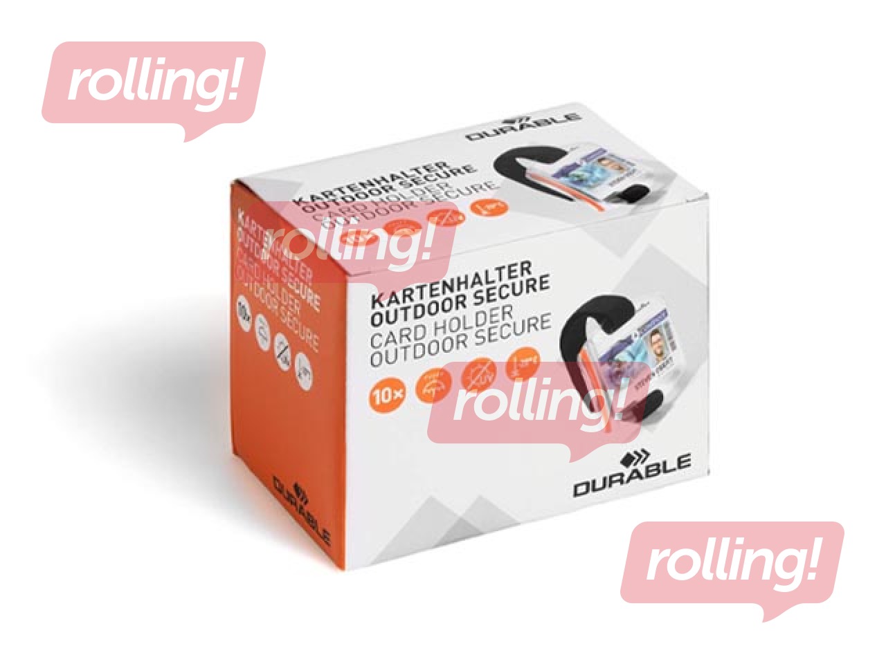 Identifikācijas kartes turētājs Durable, Outdoor, ar rokas saiti, 54x90mm, 10 gab.