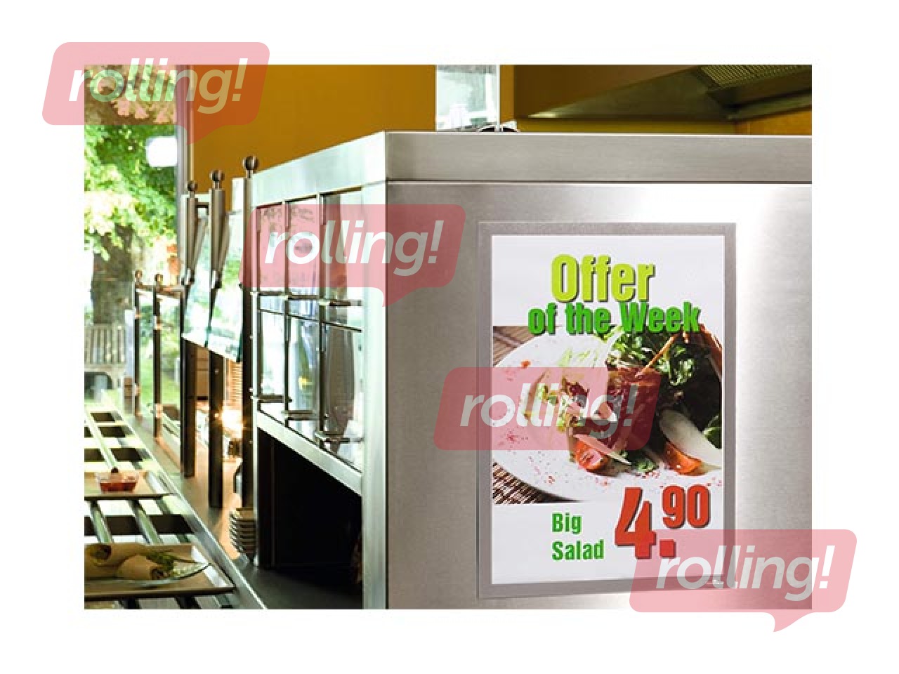 Informācijas kabata, pašlīpoša Duraframe A3, ar sudraba rāmi, 2 gab