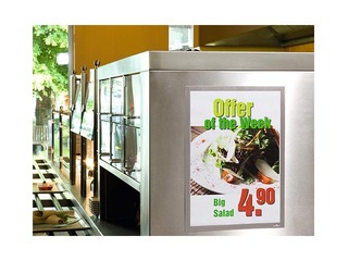 Informācijas kabata, pašlīpoša Duraframe A3, ar sudraba rāmi, 2 gab