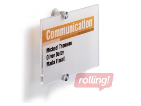 Informatīva plāksne Durable Crystal, sienas, A5, 210 x 148, akrila