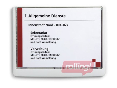 Informatīva plāksne Durable Click, sienas, A5, 210 x 148.5 mm, balta