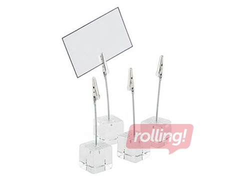 Ziņojumu turētājs ar metāla klipsi 3x3x12 cm, 4gab.