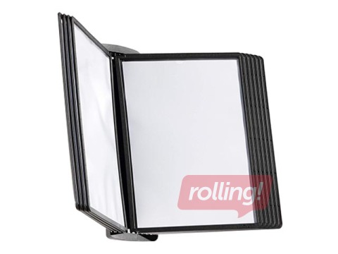 Sienas displejs Durable Sherpa Style Wall, 10 melnas displeja kabatas 