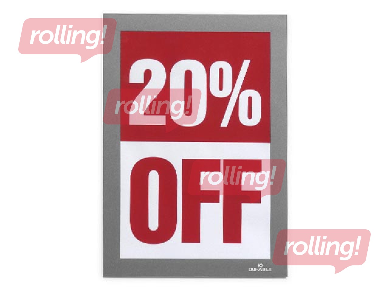 Informācijas kabata, pašlīpoša Duraframe  A5, ar sudraba rāmi, 2 gab