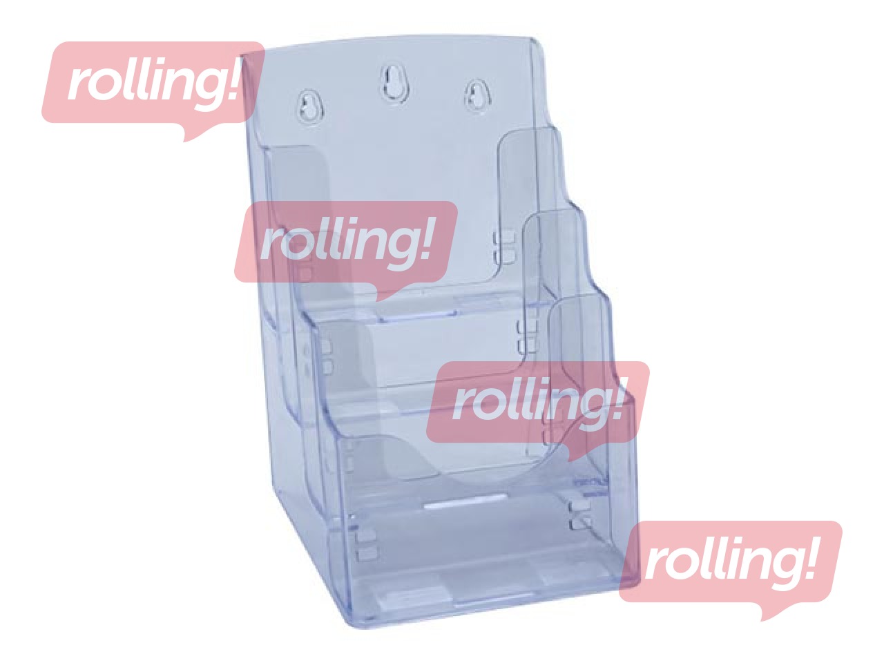 Bukletu turētājs, brīvi stāvošs vai stiprināms pie sienas,  ar 4 kabatām, A5