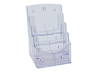 Bukletu turētājs, brīvi stāvošs vai stiprināms pie sienas, ar 4 kabatām, A4