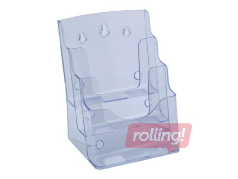 Bukletu turētājs, brīvi stāvošs vai stiprināms pie sienas, ar 3 kabatām, A5