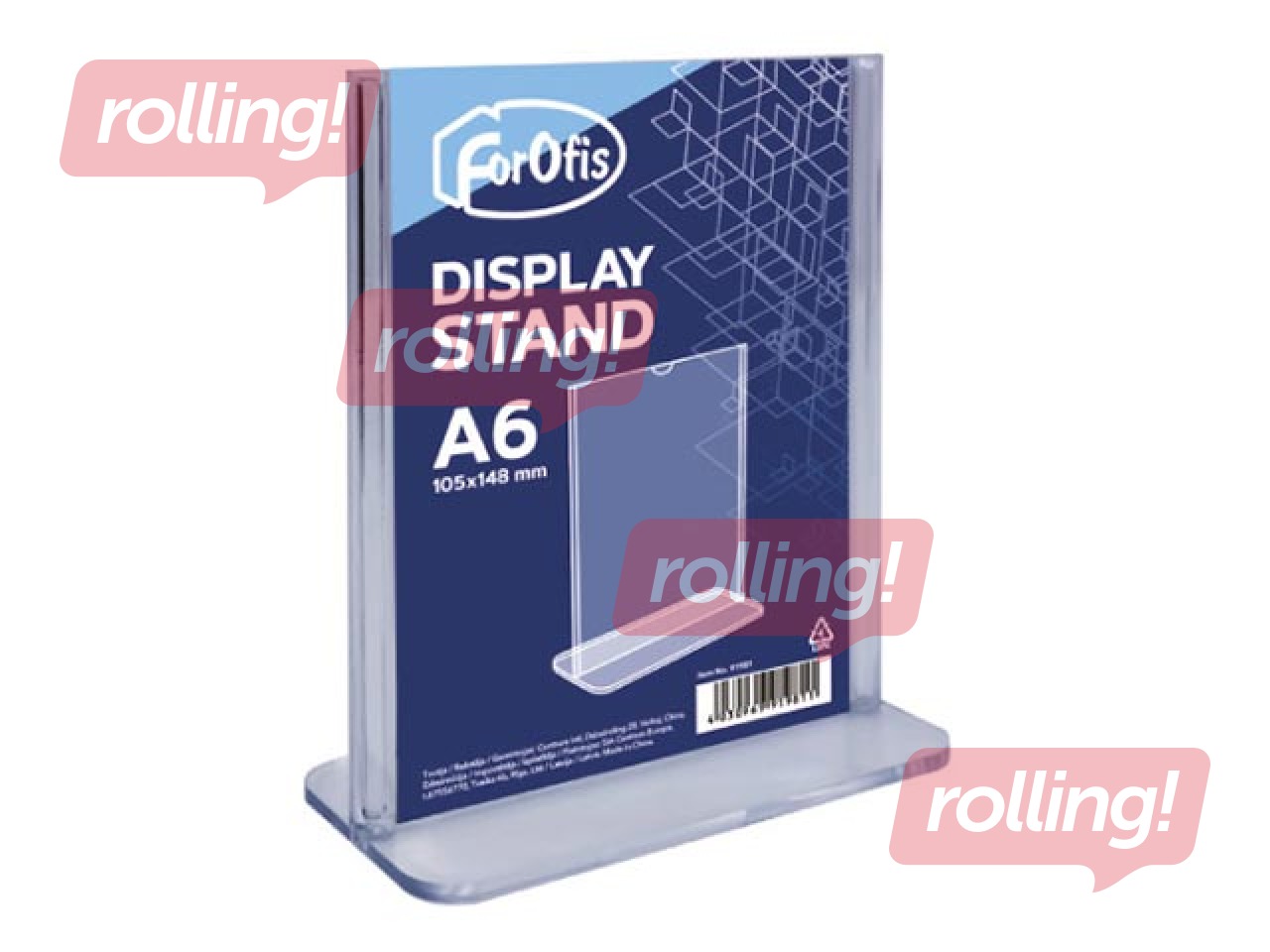 Prospektu turētājs, T-veida, A6, caurspīdīgs, vertikāls