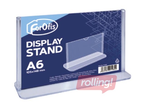 Prospektu turētājs, T-veida, A6, caurpspīdīgs, horizontāls