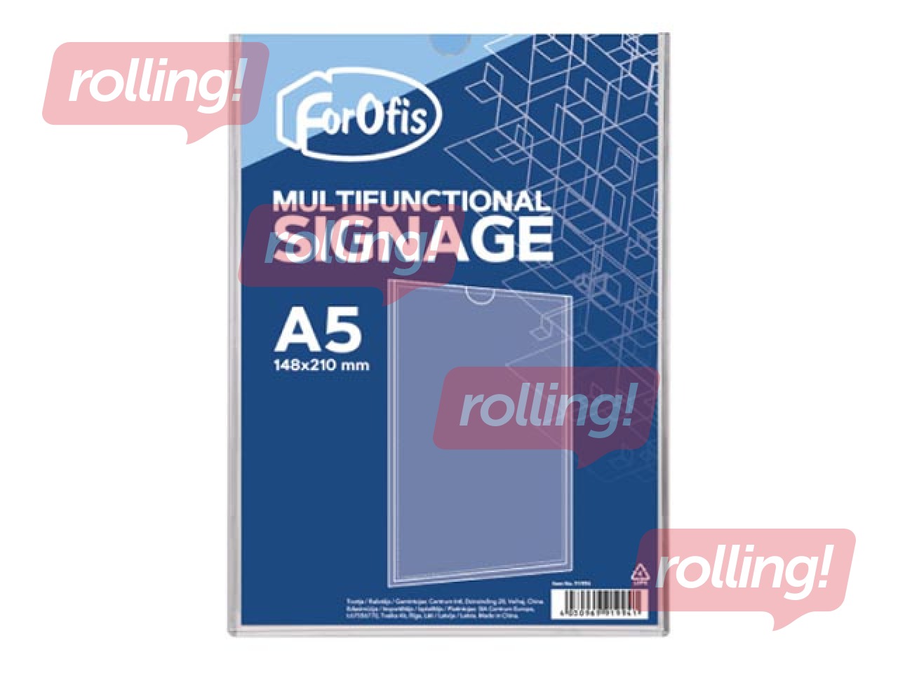 Informatīva plāksne, vertikāla, caurspīdīga, A5