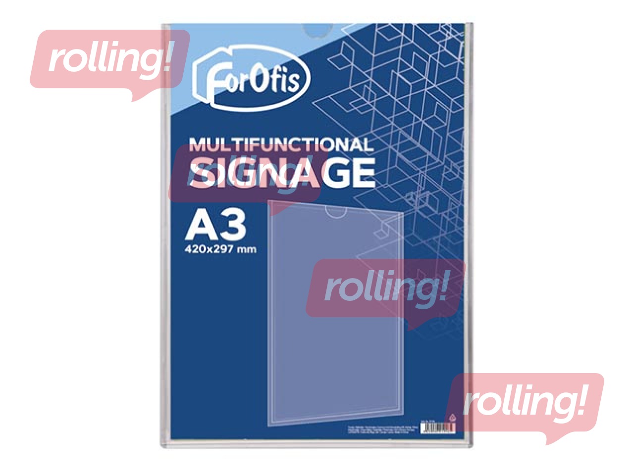 Informatīva plāksne, vertikāla, caurspīdīga, A3