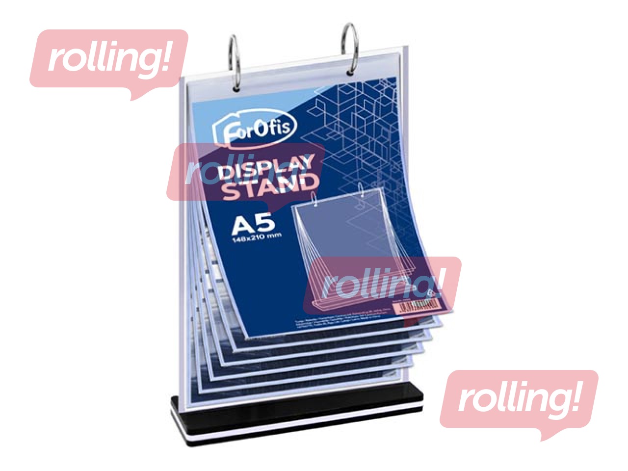 Galda displejs, T-veida, A5, 6 kabatas, vertikāls