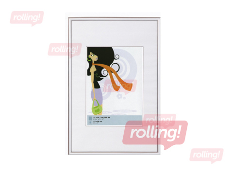 Foto rāmis, A4, plastikāta, sudraba