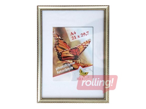 Foto rāmis Osaka, A4, plastikāta, sudraba ar zeltītu rakstu