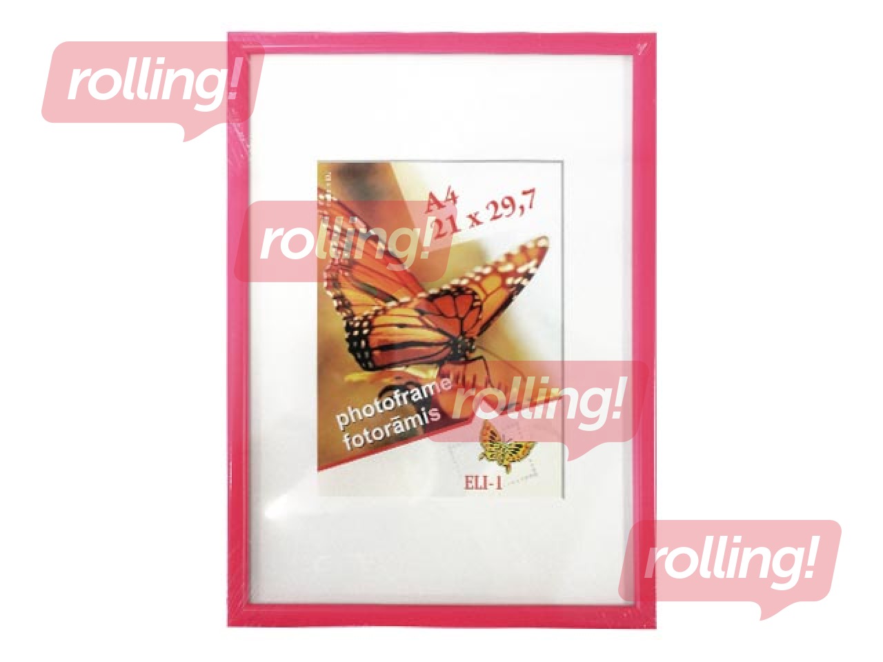 Foto rāmis Aura, A4, plastikāta, rozā